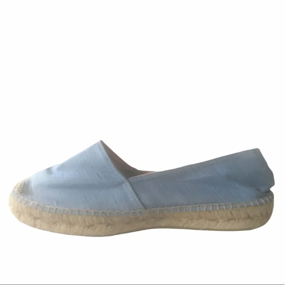 GAIMO Flat Espadrilles Slip-On Flat Loafer Sandals Shoes Blue 8